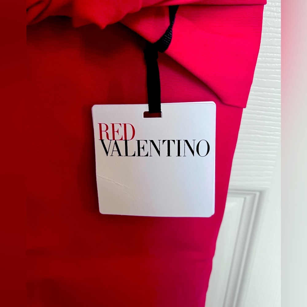 RED VALENTINO Wrap-effect Bow knotted Mini Dress, Size IT 40 - Picture 4 of 10